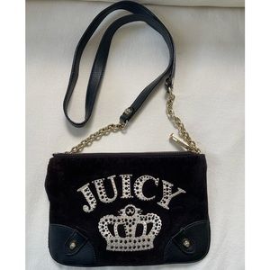 Juicy Couture Black Velour Crossbody Bag